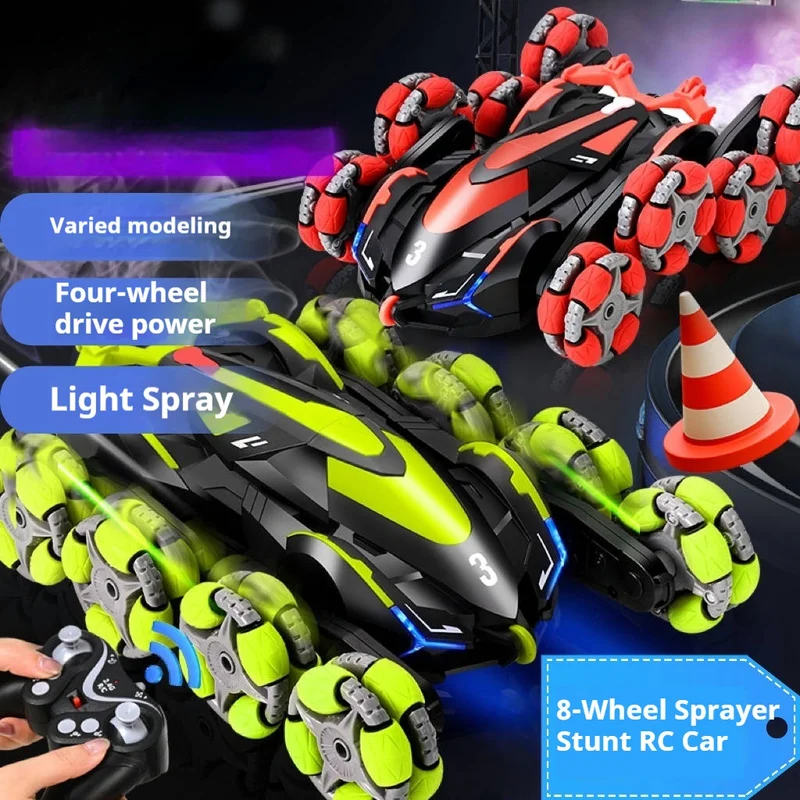 

Восьмиколесная дрифт-машинка на радиоуправлении с функцией распыления, музыкой, деформацией и возможностью преодоления препятствий, высокоскоростная гоночная модель, прочная и долговечная