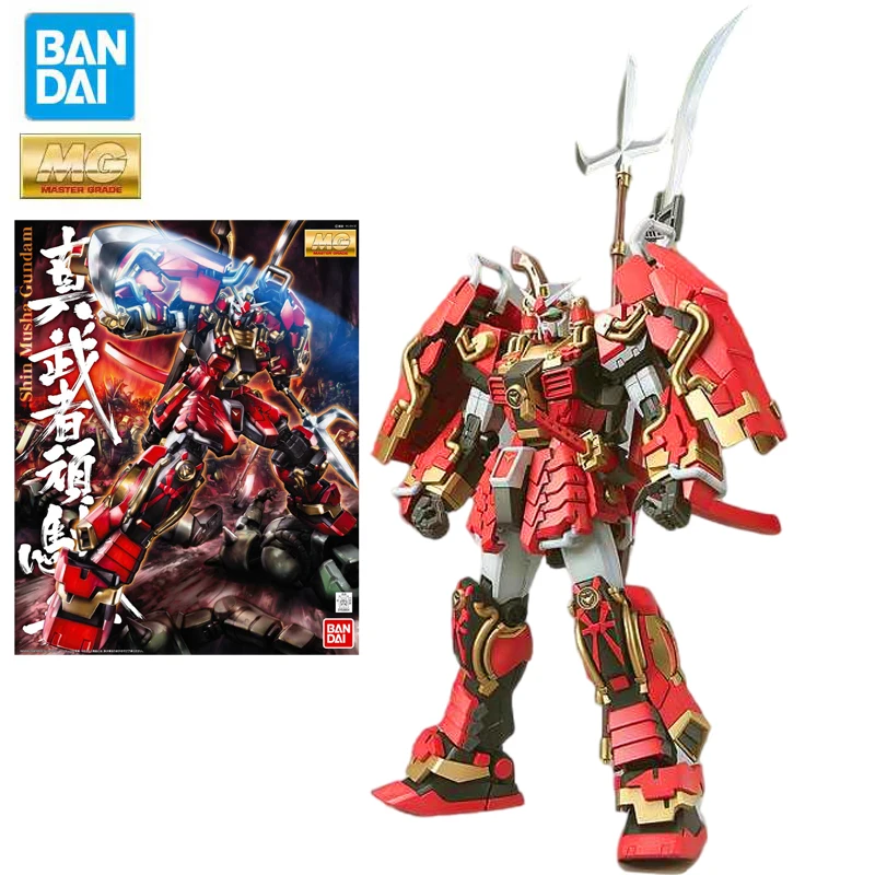 

Bandai Genuine Gundam MG Series Model Garage Kit 1/100 Anime Figure Shin Musha Gundam Boy Action Assembly Toy Collection Model