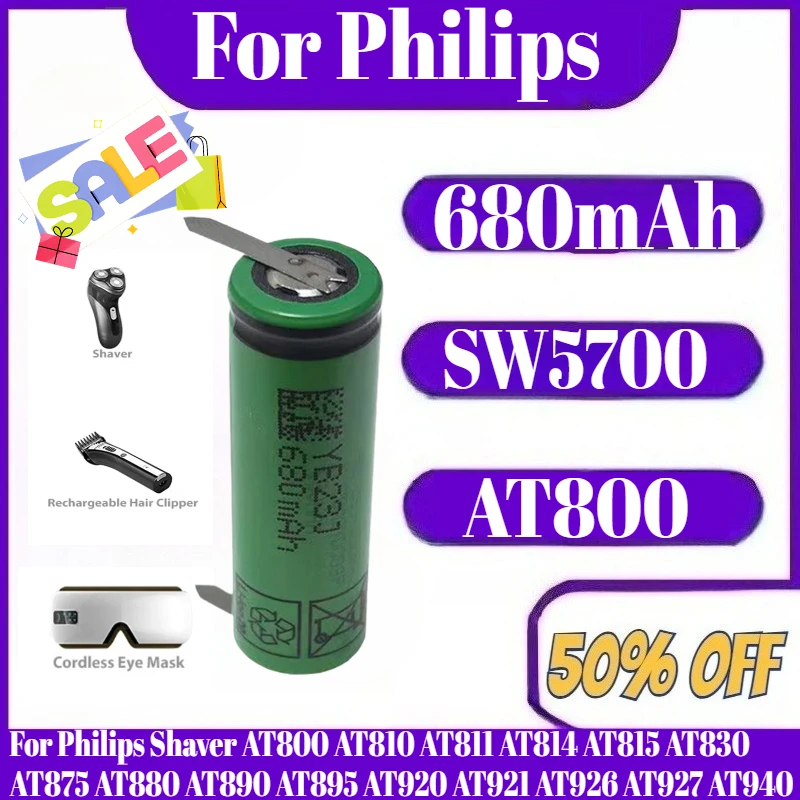 3.6V 680mAh Battery For Philips Shaver AT800 AT810 AT811 AT814 AT815 AT830 AT875 AT880 AT890 AT895 AT920 AT921 AT926 AT927 AT940