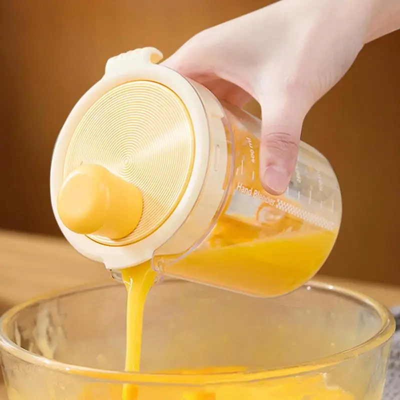 

Manual Mixing Cup with Graduated Filter Plate Milk Powder Rotating Stirring Mug egg Mixing Cups Kitchen Accessories