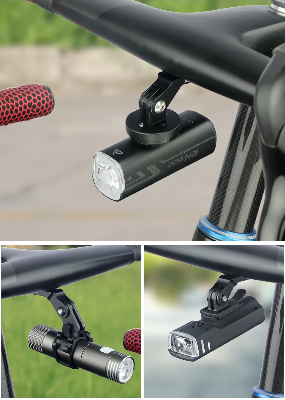 Deemount Fahrrad-Scheinwerferhalterung mit integriertem Lenker, passend für Gopro-Sportkamera, Verlängerungsständer aus Aluminiumlegierung für Computer – Detail 15