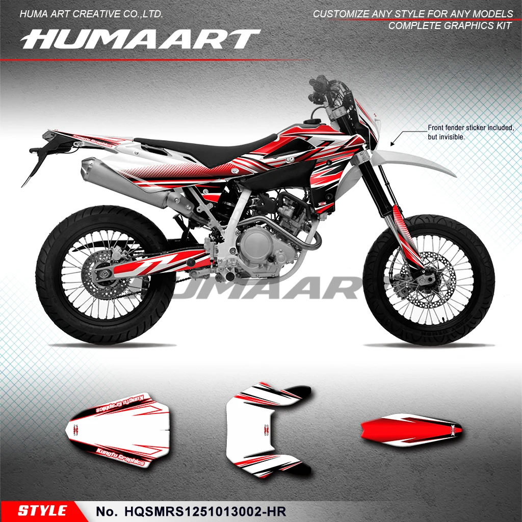 

Набор графических наклеек HUMAART Dirtbike для Husqvarna SM SMR SMS 125 2010 2011 2012, защита для фотографий