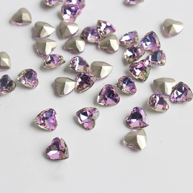 100pcs 6mm Small Heart DIY for phone shell,Nail,Bag,Clothes 3D Diamond Stone Decoration Glitter Manicure Jewelry Accessories