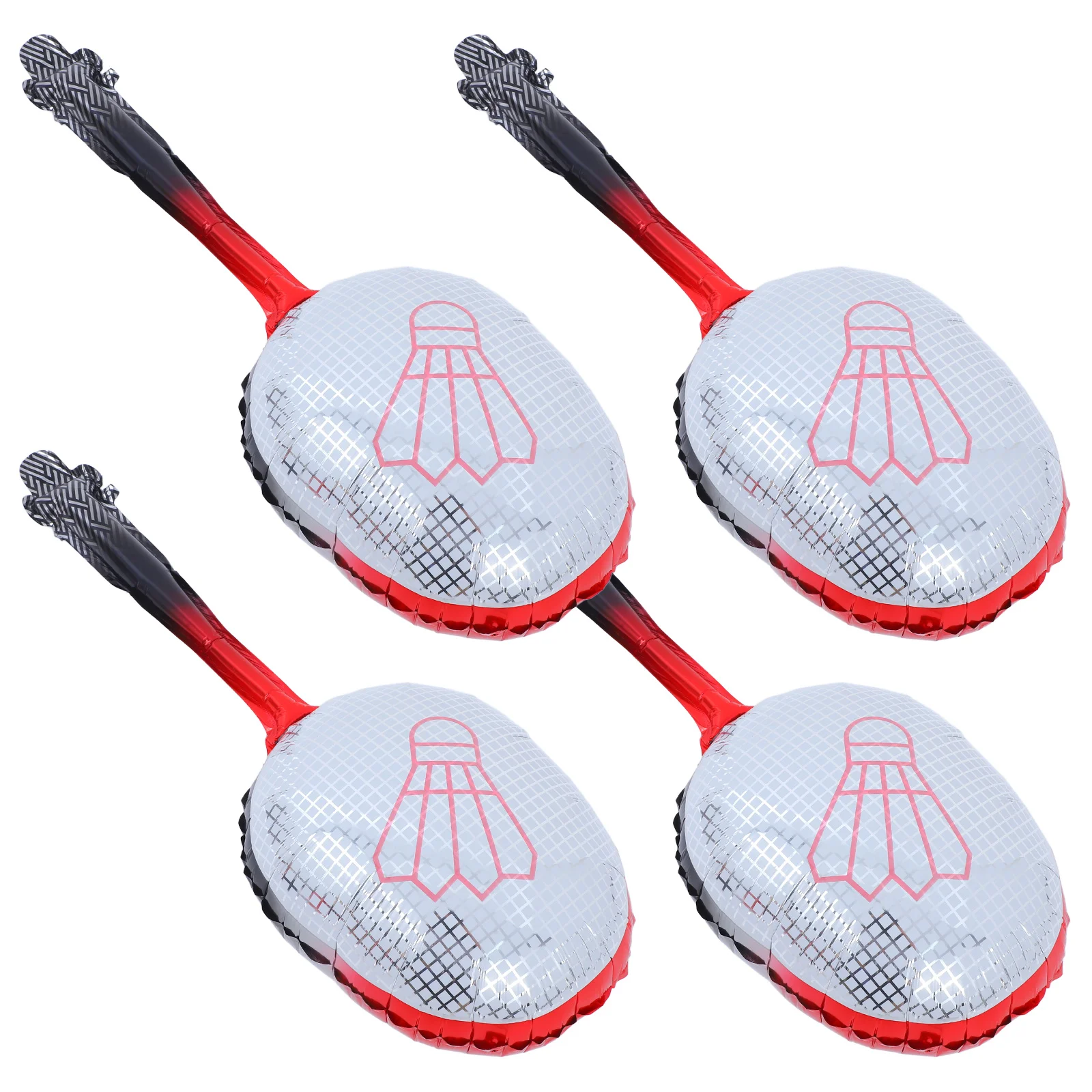 4 Pcs Badminton Racket Balloon Round Balloons Dining Table Birthday Kids Aluminum Film Foil Large Baby