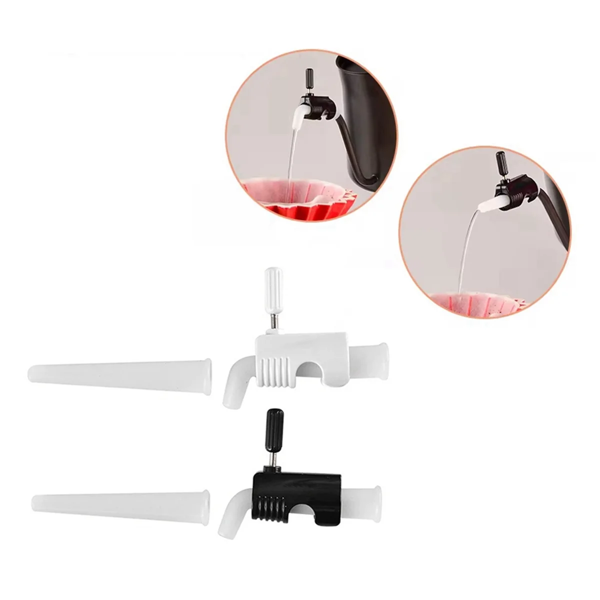 Abkr mão preparada pote de café bico regulador de fluxo de café silicone boca estreita regulador de fluxo branco