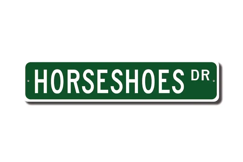 Horseshoes, Horseshoes sign, Horseshoes fan, Horseshoes player gift, horseshoe tossing game, Custom Street Sign, Quality Metal S