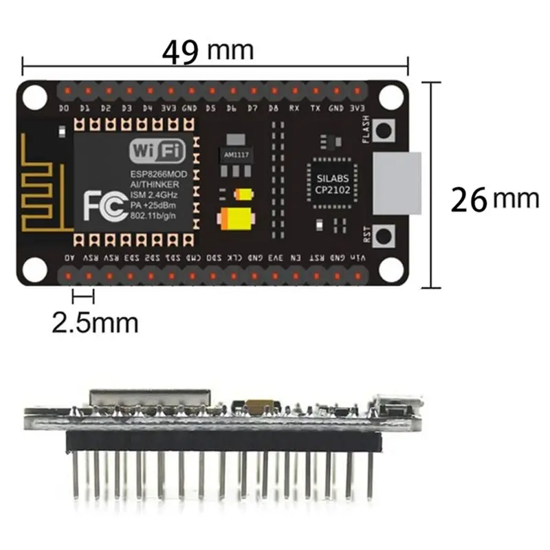 

[ABDH] 2 шт. модуля Wi-Fi ESP8266 NodeMCU CP2102 ESP-12E для разработки IoT-приложений, совместимые с Arduino IDE/Micropython