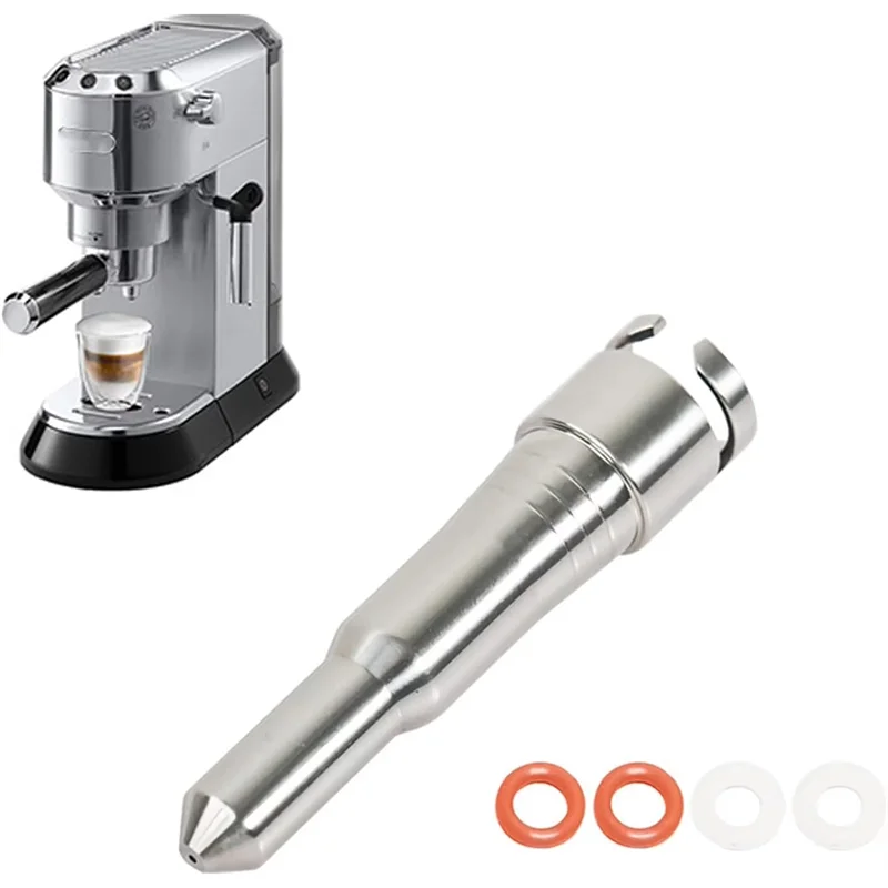 Ponta de varinha de vapor de substituição, bico de espuma de leite de aço inoxidável para máquinas de café expresso Delonghi EC680, EC685 Ecp3631, ECP35.31