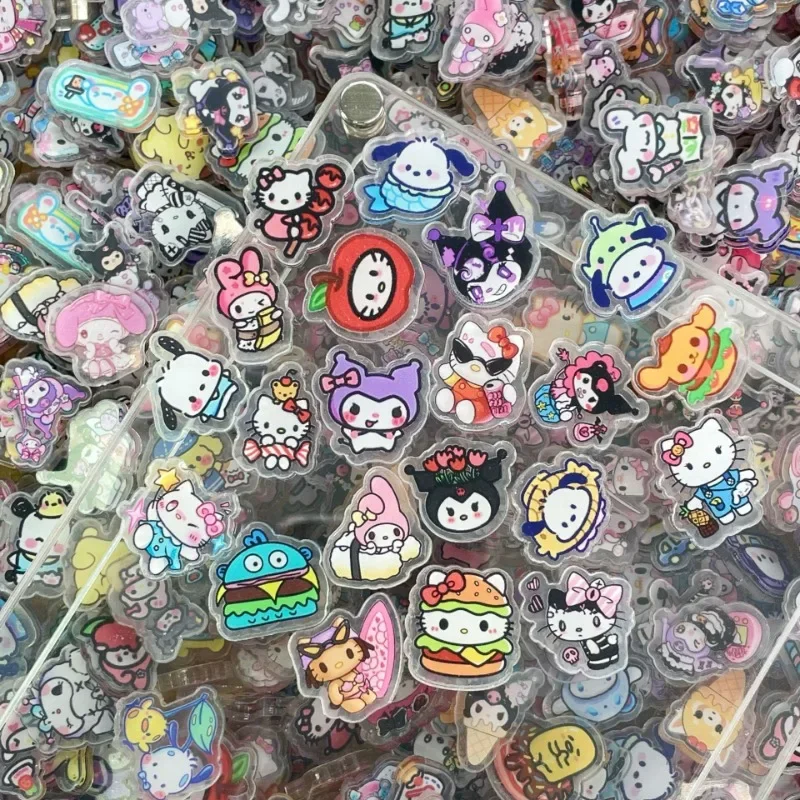 2/4cm Sanrio Acrylic Series Melody Kurom Hello Kitty Pochacco Anime DIY Ornaments Accessory Keychain PP Clip Patch Pendant