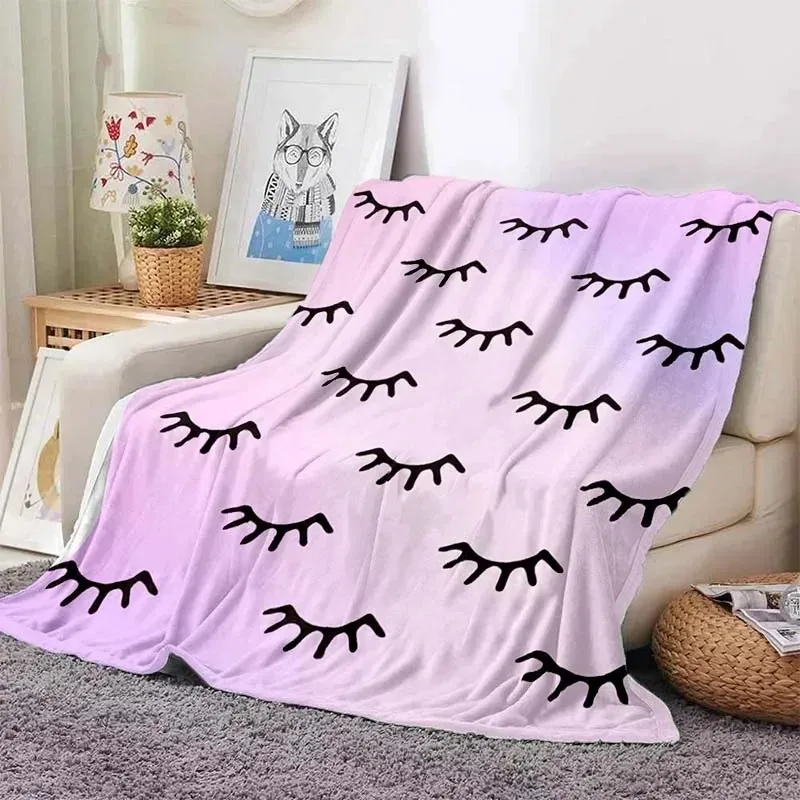 Digital Printed Eyelash Velvet Soft Plush Blanket Flannel Blanket Home Living Room Bedroom Bed Sofa Lunch Break Picnic Blanket