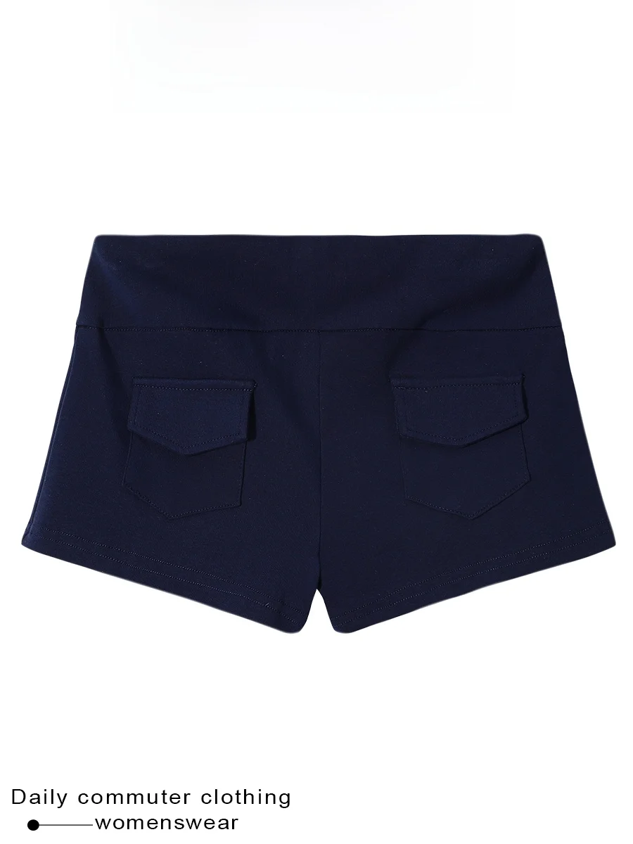 Coshehkg American Hot Girl Style Pure Color High Waist Three Button Casual Pants Women Summer New Hip Lifting Slim Shorts