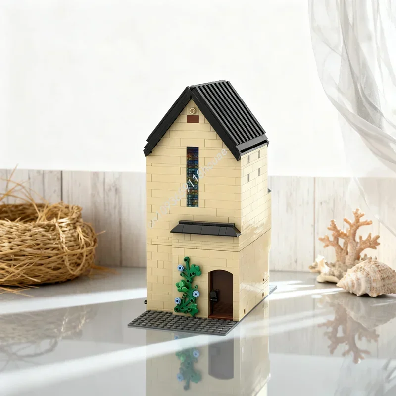 

1272pcs MOC Guitar Shop Repurposed Church Model Building Blocks Construction Festival Gift DIY Creative Education Toys Birthday