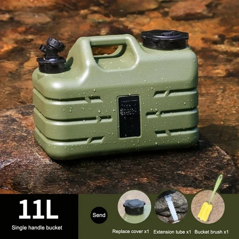 

Портативная канистра для воды большой емкости: ведро на 11 л со съемным краном, без утечек для путешествий и вождения на открытом воздухе