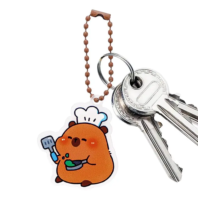 Capybara 가방 매력 동물 인형 펜던트, 귀여운 키체인 배낭 장식, 다기능 배낭, 홈 데코