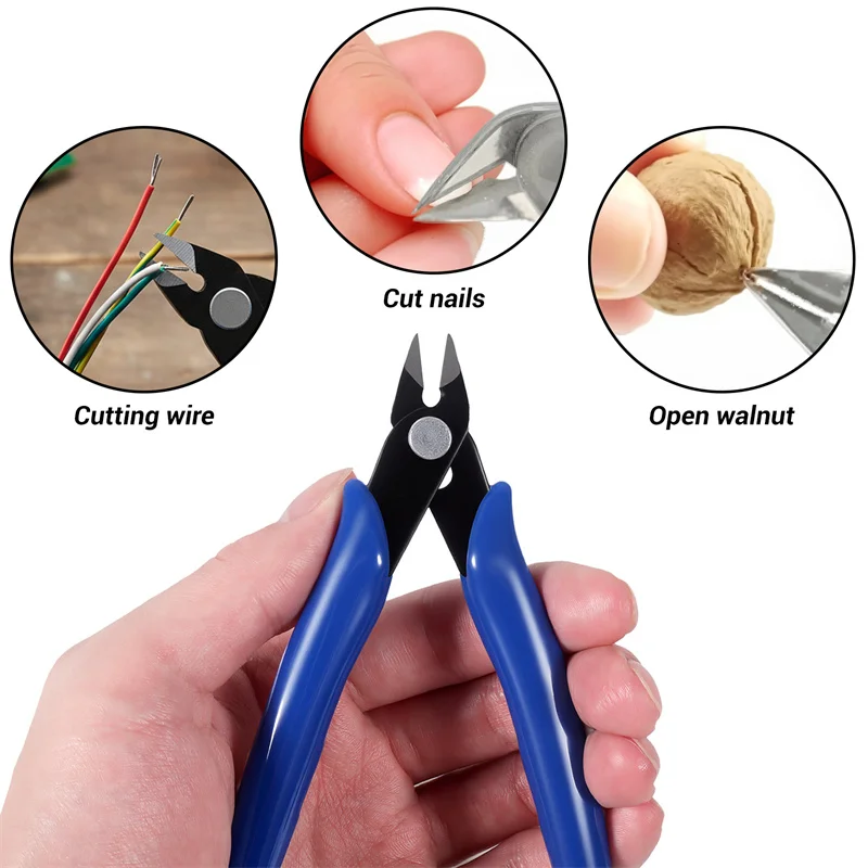 Pliers Carbon Steel Pliers Electrical Wire Cable Cutters Cutting Side Snips Flush Pliers Nipper Home Hand Tools With Cover