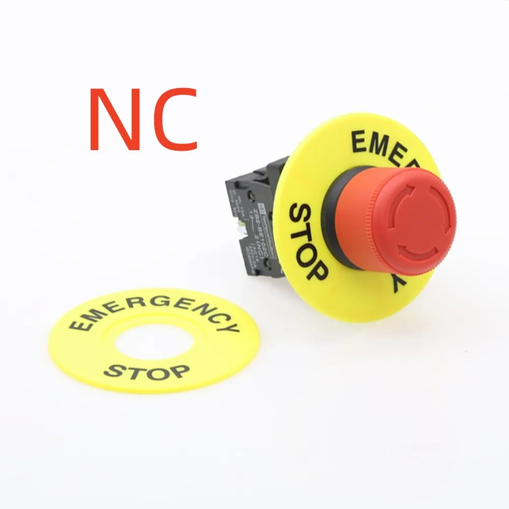 22 مللي متر رأس الفطر الأحمر زر إيقاف الطوارئ التبديل XB2 LAY37 NO/NC مفتاح زر التنبيه