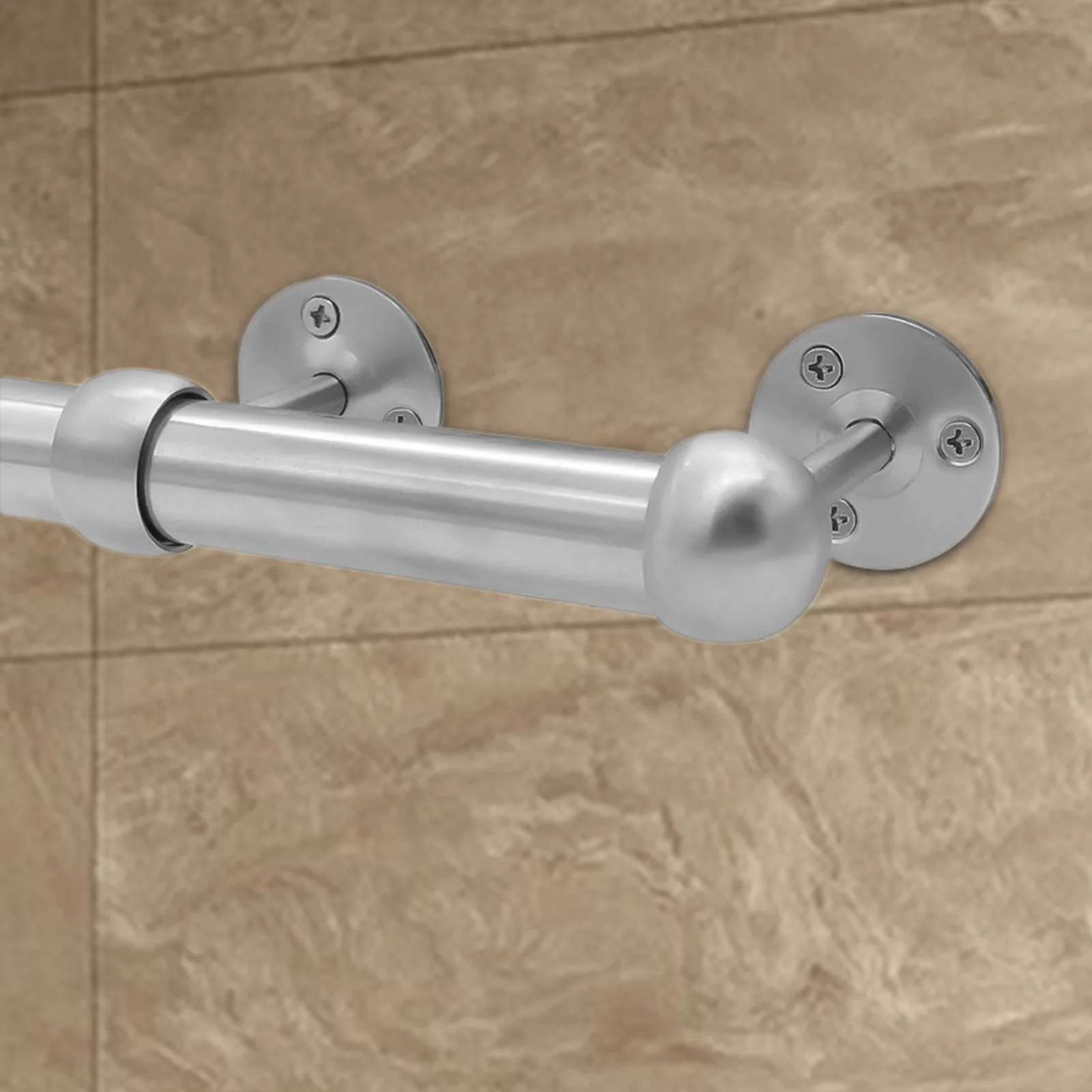 2 قطعة حامل قضيب الفولاذ المقاوم للصدأ الثقيلة قضيب الستارة بين قوسين لخزانة دش خزانة سقف جدار جبل #4