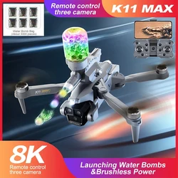 NOWA bomba wodna K11 Max Drone 360° °   Laserowe unikanie przeszkód bezszczotkowy silnik 8K HD trzy kamery pilot Quadcopter Dron zabawka