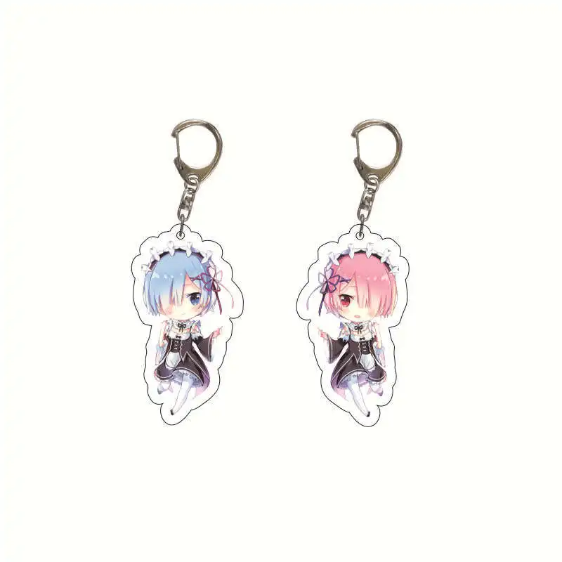 Anime Re:Life In A Different World From Zero Rem Ram Subaru Natsuki Emilia Pendant Cosplay Keychain Cosplay Accessories Key Chai