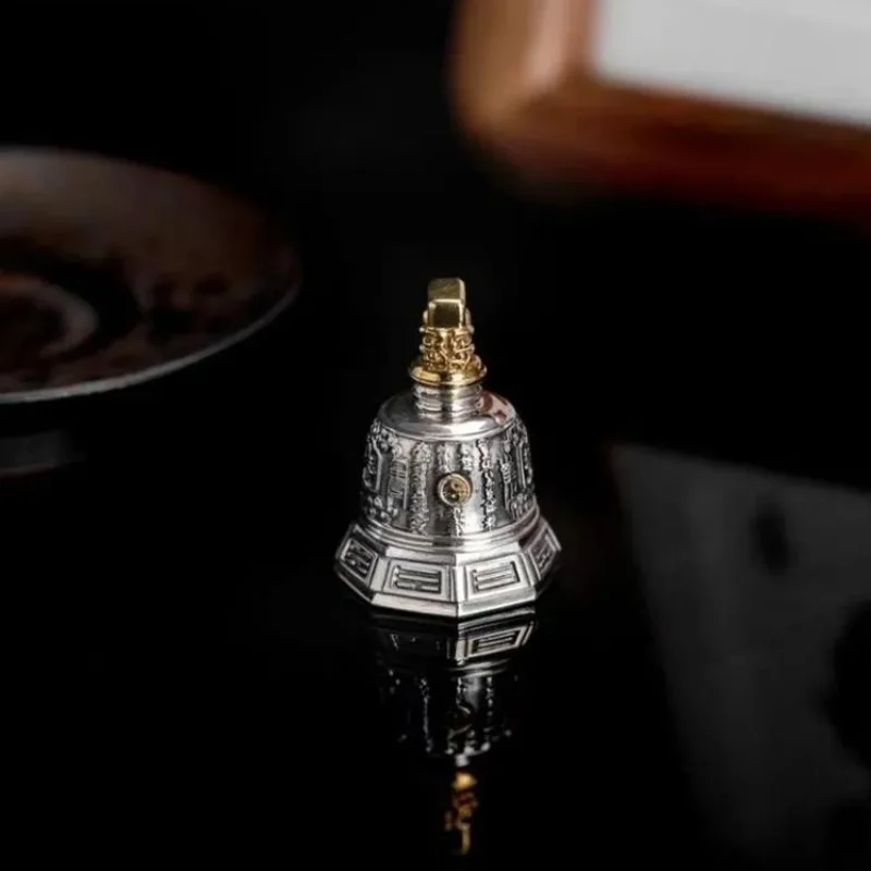 Chinese Style Lucky Tai Chi Bagua Bell Pendant Necklace Retro Copper Chain Blessing Fortune Protection Jewelry For Men Women Goo