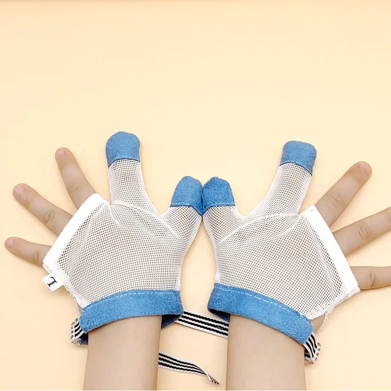 1 Pair Baby Prevent Bite Fingers Nails Gloves for Children Infant Thumb Fingers Sucking Stop Gloves Kids Anti Biting Eat Hands