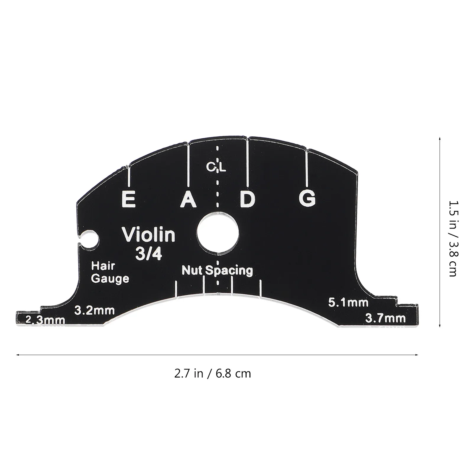 Violin Bridge Ruler Durable Multifunctional Measuring Tool for Bridge Setup Positioning and Repair Black