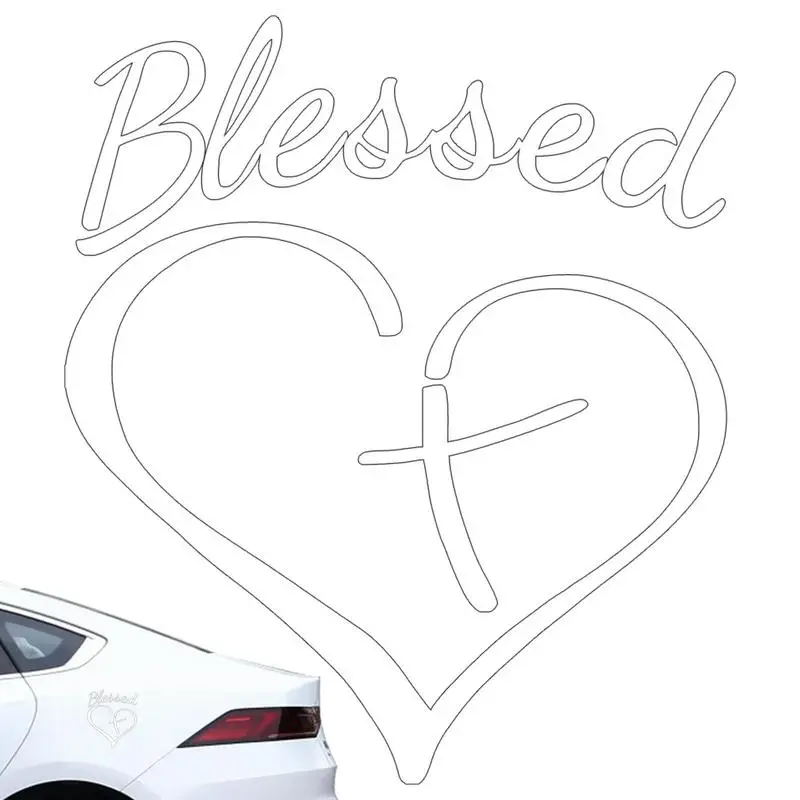 Love Cross Sticker Decal Love Heart Car Decal Stickers Christian Decal Sticker Elaborate Cross Heart Stickers Hollow Decoration