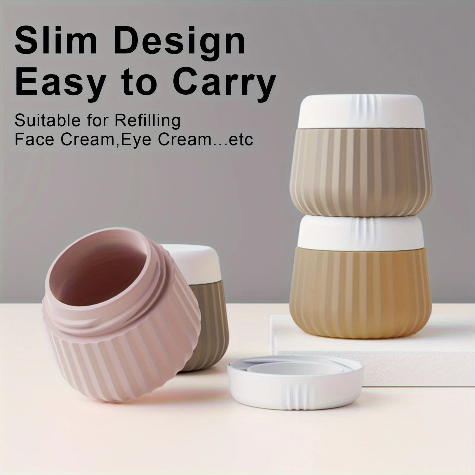 Articoli da toeletta Contenitori da viaggio, Barattoli di crema in silicone Contenitori da viaggio approvati dalla Tsa con sacchetti trasparenti, Accessori da viaggio a prova di perdite con coperchi, Adatto per trucco, viso, corpo e crema per le mani (confezione da 4), Essenziale per le vacanze di viaggio e crociera