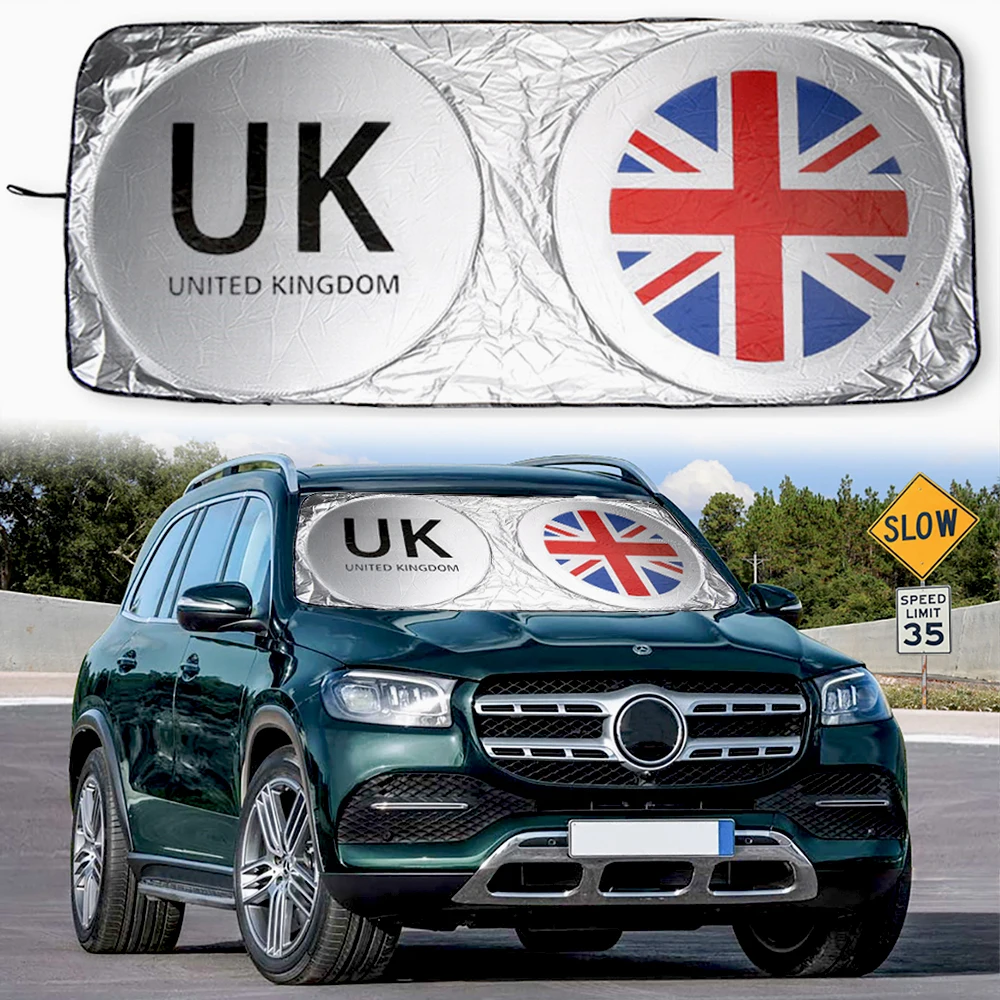 

UK Flag Car Windshield Sun Shade Covers for MINI COOPER Universal UV Protection Car Sun Shade Cover Car Front Window Sun Shade