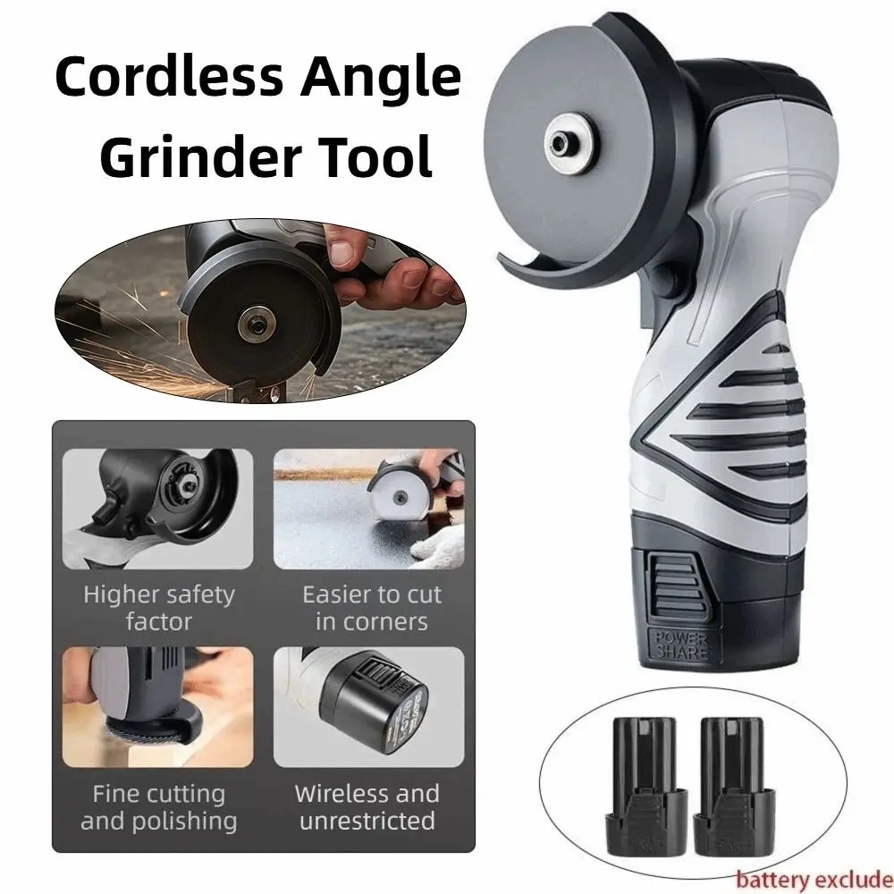 Cordless Design Electric Angle Grinder Compact Protective Guard Cordless Angle Grinder Tool One-touch Control Switch