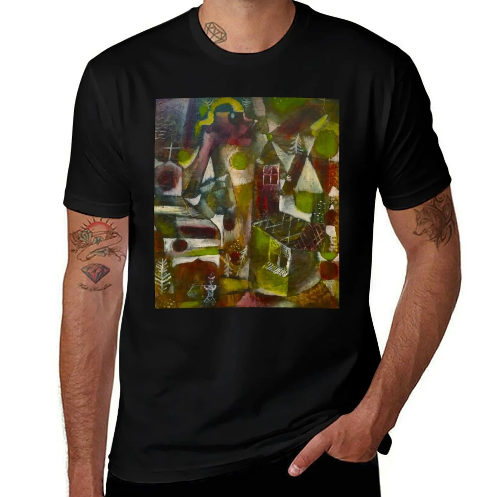 PAUL KLEE HD - Sumpflegende 1919 T-Shirt man clothes blue archive graphic t shirts anime clothes mens t shirts