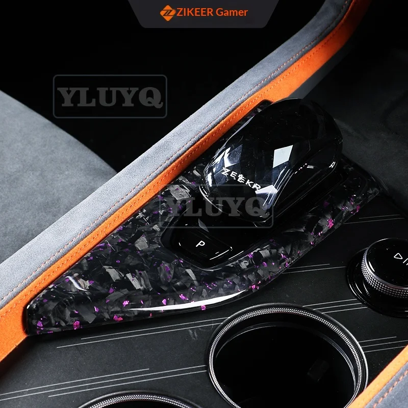 

ZEEKR 001 Center Console Small Gear Shift Real Carbon Fiber Dry Carbon Trim Interior Modification Accessory