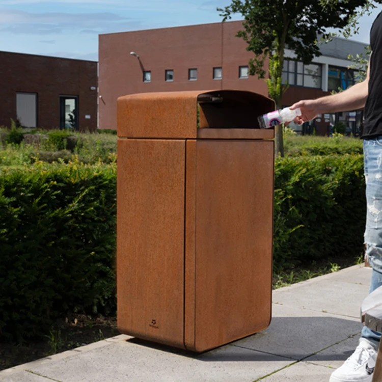 

Заводская настройка Иржавые антикварные выгляды укороченные стальные металлические контейнеры для мусора с пепельницей