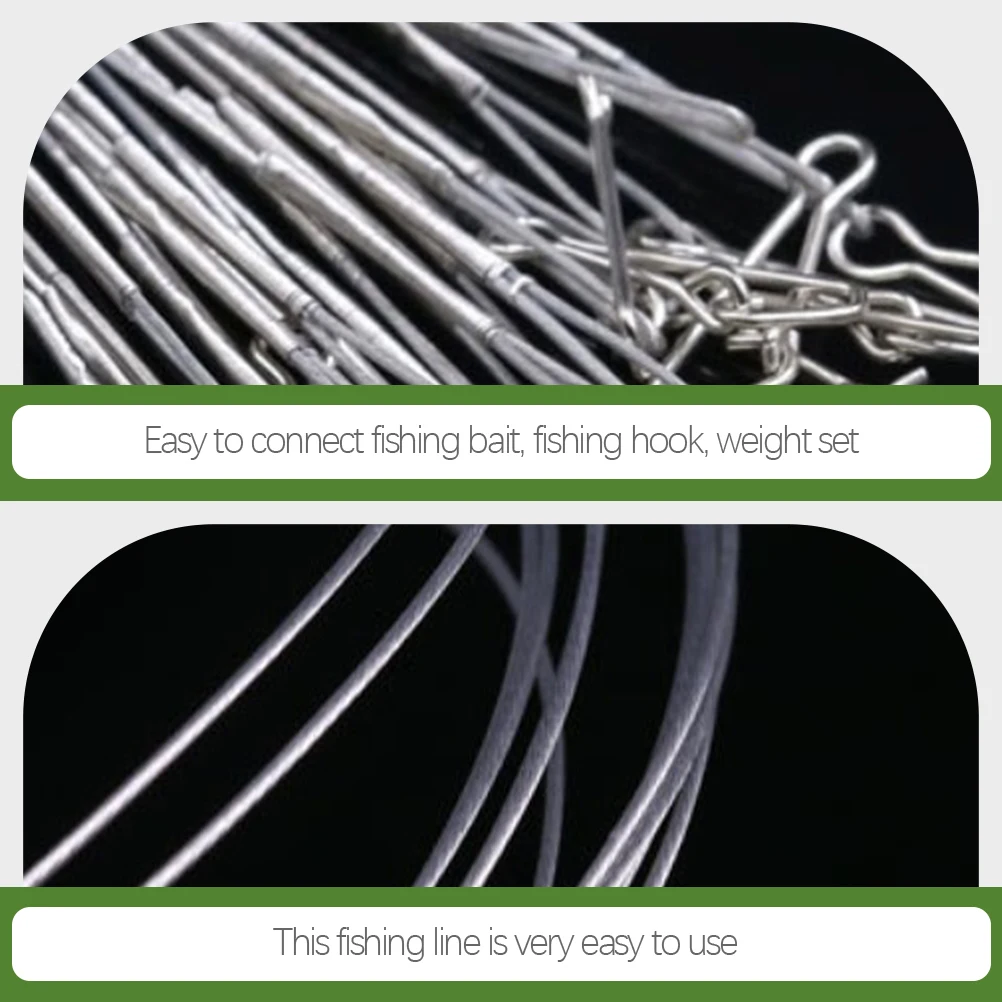 

24pcs Anti Wear Wire Pin Braided Fishing Line Sturdy Steel Leaders Swivels Twine High Strength Saltwater Fishing Gear