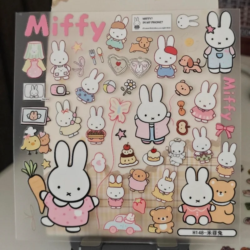 Miffy. Rabbit Cartoon Cute Stickers Flat Waterproof DIY Water Cup Hand Account Stickers view 2