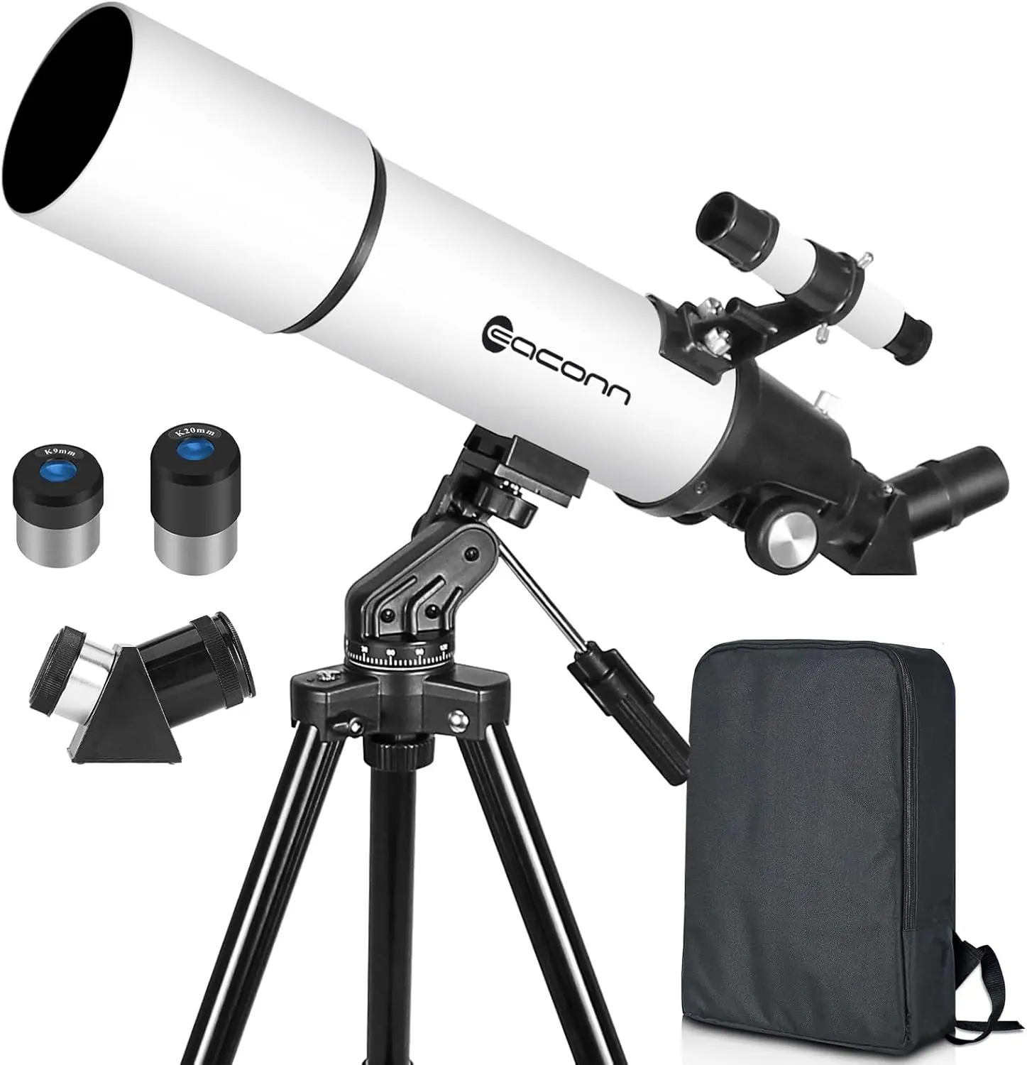 for Adults Astronomy, 80mm Aperture 600mm Refractor Telescope for Kids & Beginners, Compact and Portable Travel Teles