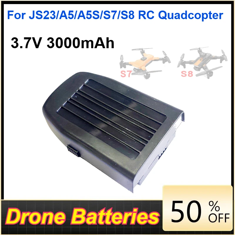 

3.7V Li-Ion Drone Battery 3000mAh Large Capacity for JS23/A5/A5S/S7/S8 RC Quadcopter Replacement Batteries Accessory Parts