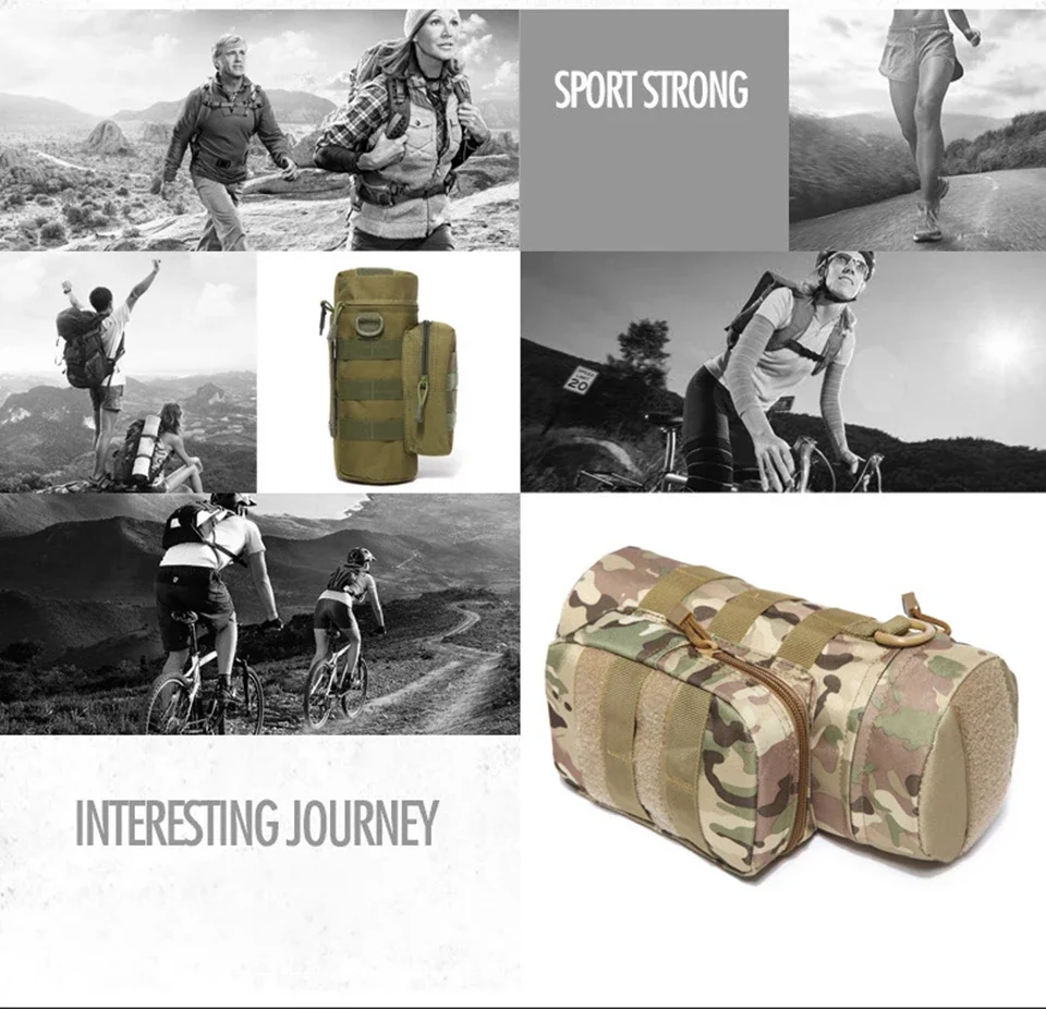Outdoor Molle Wasserkocher Träger Wasserflasche Tasche Tasche Halter für Reisen Camping Wandern Radfahren Angeln Jagd – Detail 4