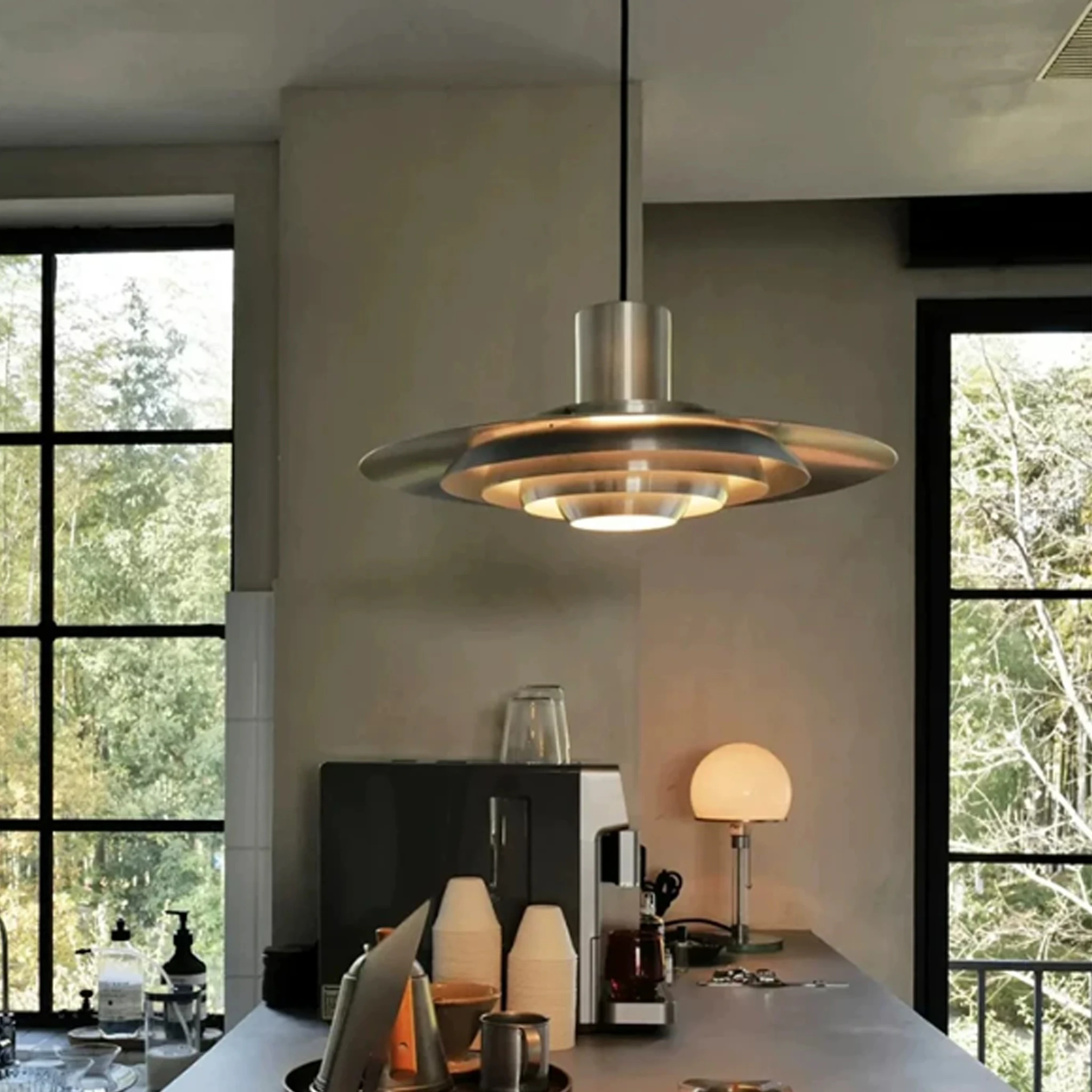 Commercial Kitchen Island - Nordische Aluminium-Pendelleuchte E27 Verstellbare Hängedeckenlampe für