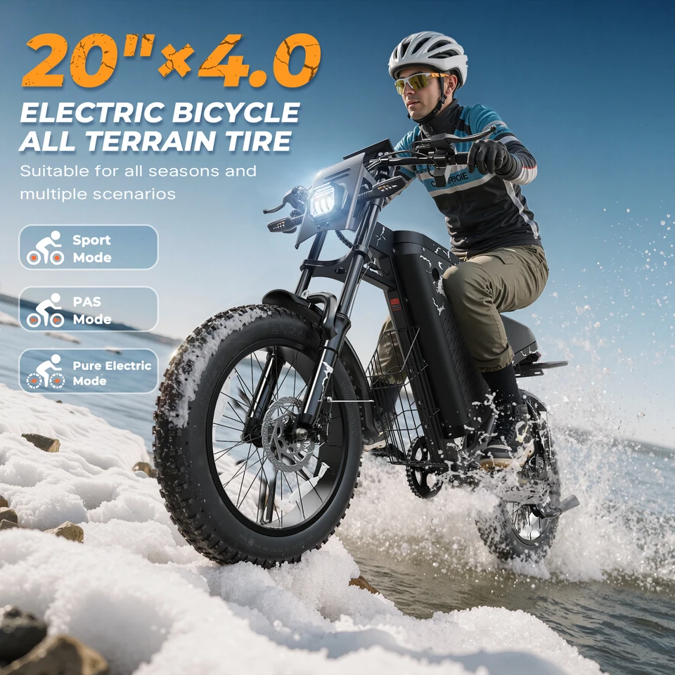 VARUN X-Plorer Rapto Adult Electric Dirt Bike, 48V 20.8Ah Battery, 1000W Peak Power, 20" Fat Tire, 28MPH Max Speed image 7