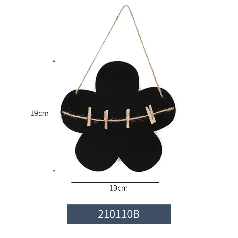 Single Sided Message Blackboard DIY Home Shop Hanging Rope Ornament Wooden Craft Writing Tool Welcome Sign