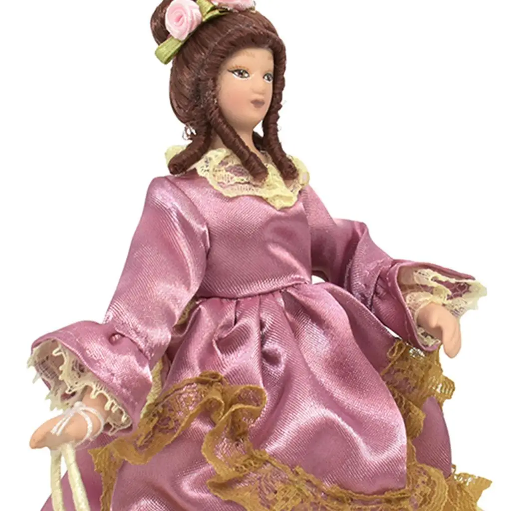 Modelo de pessoas de boneca de casa de bonecas 1/12, vestir, decoração de cenas