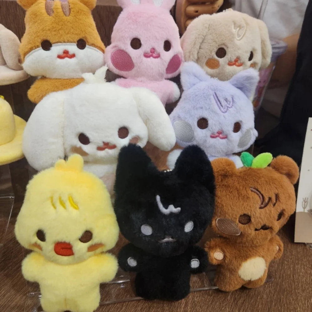 8pcs Kpop 10cm Ateez Aniteez Cute Plushies Keychain Hongjoong Seonghwa Yunho Yeosang San Mingi Wooyoung Keyring Bag Accessories