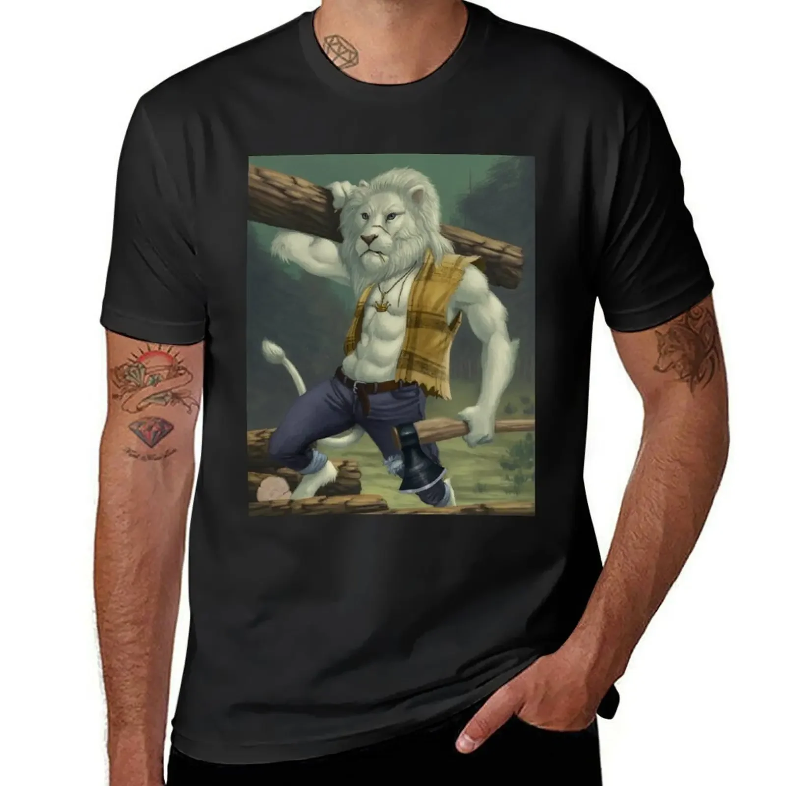 Lumberjack Lion T-Shirt new edition graphic tee shirt anime plain white t shirts men