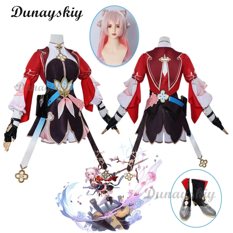 

March 7th Cosplay Game Honkai: Star Rail Costume Wig XianZhou Little Junior Sweet Gorgeous Uniform Halloween Party Clothing