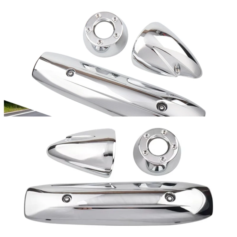 For TMAX500 2004-2007 Tmax 500 tmax500 Chrome Muffler Cover Exhaust Pipe Heat insulation Protector Cover