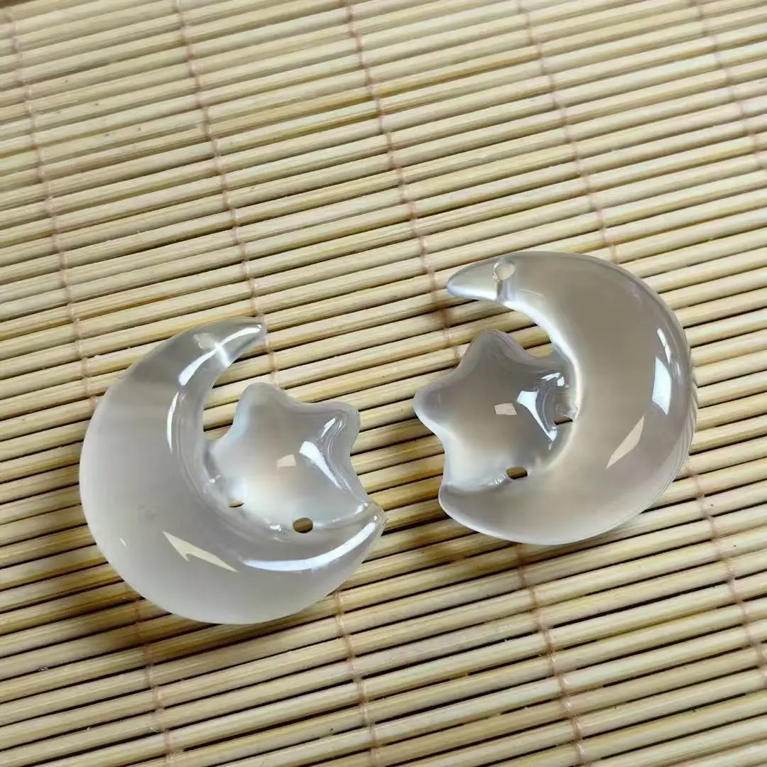 

Натуральные белые бусины из агата в форме луны и звезды для изготовления украшений, браслетов, подвесок, ожерелий, серег и аксессуаров своими руками