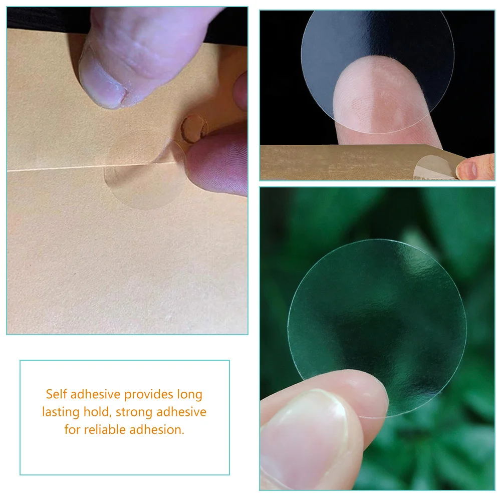 

2 Rolls 38Mm Transparent Round Stickers Strong Adhesion Self Sealing Labels for Mail Envelope Packaging Easy Peel and Stick