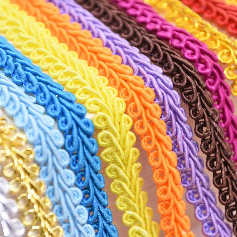5/10m 8mm Multicolor Centipede Braided Lace Trim Ribbon for Party Decoration DIY Crafts Clothes Sewing Fabric Accessories