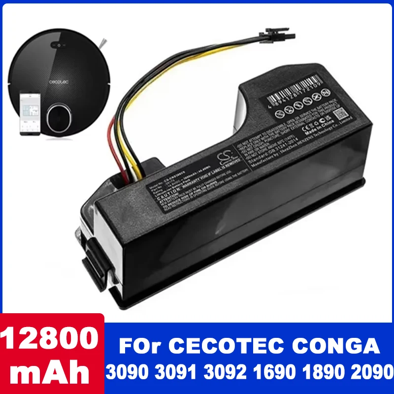 

14.4 Volts 12800mAh CECOTEC CONGA 3090 3091 3092 1690 1890 2090 Robot Vacuum Cleaner Battery Pack Replacement Accessories